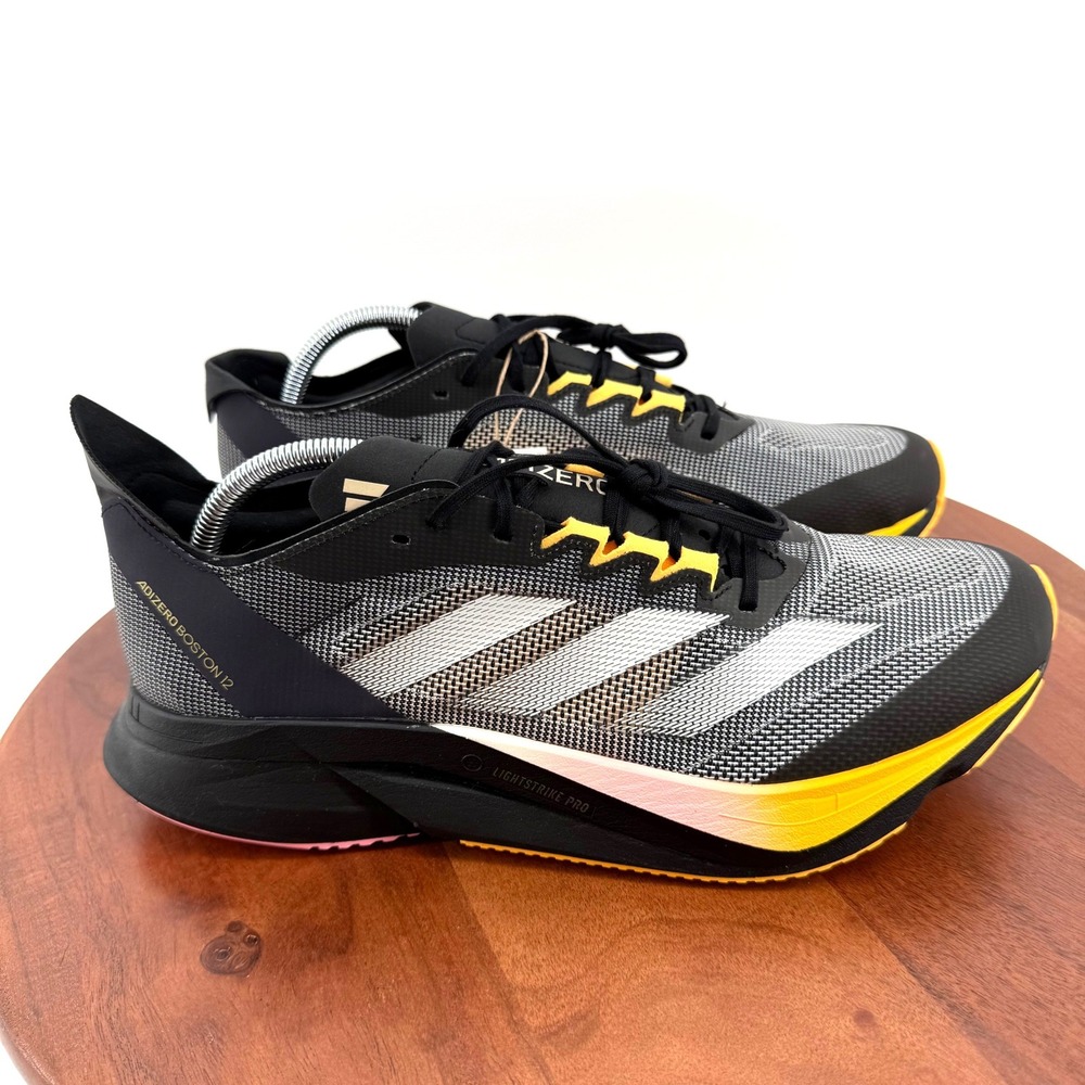 Adidas Adizero Boston 12 Performance Running Shoes Black Yellow IF9212 Men 10.5